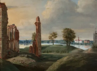 Birzai In Lithuania With The Ruins Of The Radziwill Castle