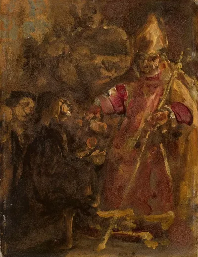 Bishop Lubranski Establishes The Ecclesiastical Academy In Poznan Sketch