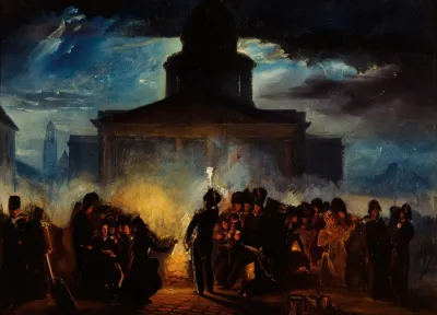 Bivouac Place Du Pantheon Dans La Nuit Du 22 Au 23 Decembre 1830