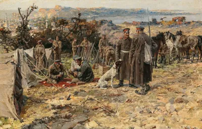 Biwak Des Ersten Kavallerie Regiments Sofia Am Golf Von Saros