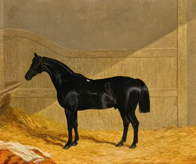 Black Horse In A Stable
