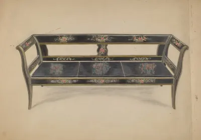 Black Painted Settee