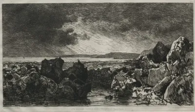 Black Rocks Near Trouville Low Tide