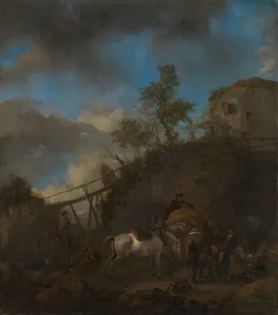 Blacksmith Shoeing A Horse