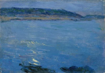 Blaue Meereslandschaft Im Mondschein