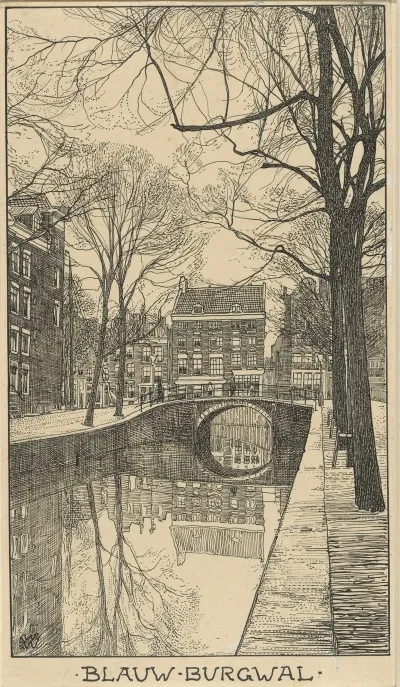 Blauw Burgwal Te Amsterdam