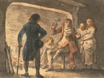 Blazing On The Hearth The Father Recounting The History To His Children