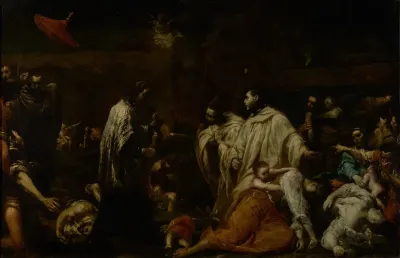 Blessed Bernard Tolomei Interceding For The Cessation Of The Plague In Siena