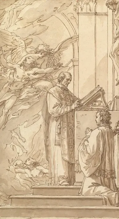 Blessed Francis Venimbeni Celebrating Mass For Souls In Purgatory