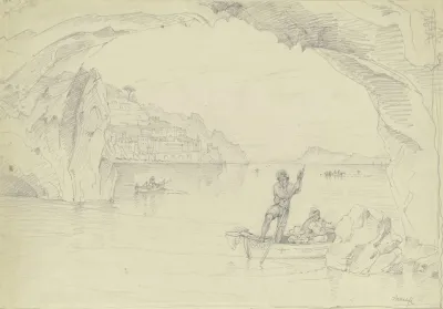Blick Auf Amalfi Von Der Grotte Aus