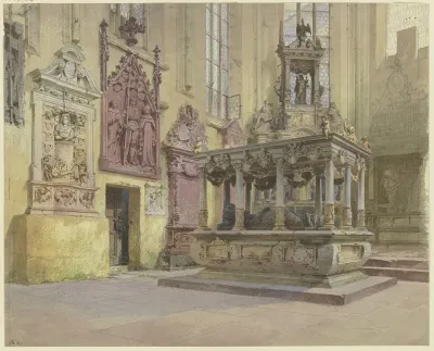 Blick Auf Das Grabmal Des Grafen Ludwig Von Lowenstein Wertheim Und Seiner Frau Anna In Der Stiftskirche St Marien In Wertheim