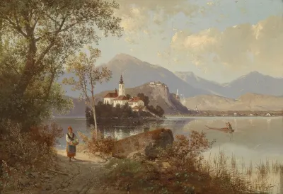 Blick Auf Den Bleder See
