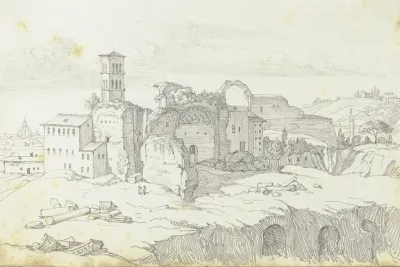 Blick Auf Den Tempel Der Venus Und Der Roma Sowie Uber Den Campo Vaccino Des Forum Romanum In Rom