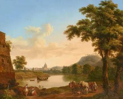 Blick Auf Den Tiber Und St Peter Vom Ponte Milvio