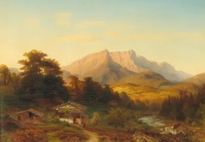 Blick Auf Den Untersberg Im Abendlicht