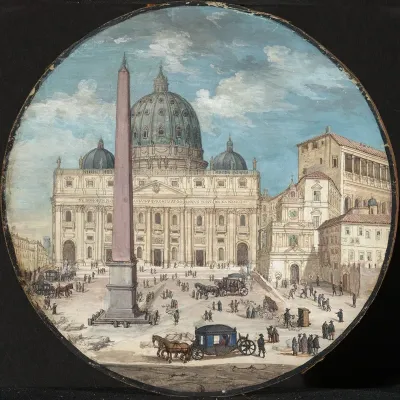 Blick Auf Die Fassade Der Peterskirche In Rom