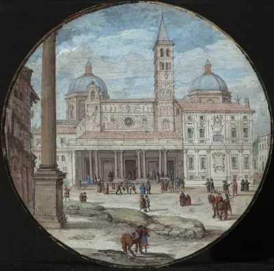 Blick Auf Die Fassade Von Sta Maria Maggiore In Rom