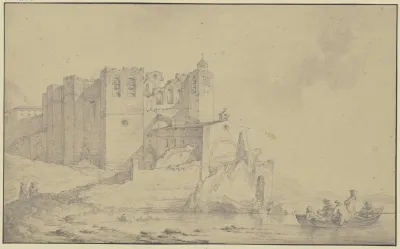Blick Auf Ein Altes Schloss An Der Rhone