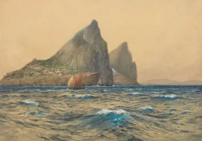 Blick Auf Gibraltar Von Bord Der Hohenzollern