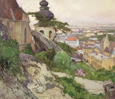 Blick Auf Modling Von Dem Weg Zum Liechtenstein Oberhalb Der Pfarrkirche Herab Auf Die Stadt