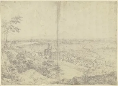 Blick Auf Oppenheim Am Rhein Mit Der Katharinenkirche In Der Ferne Das Rheintal