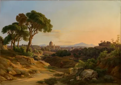 Blick Auf Rom Mit Sankt Peter Von Der Villa Doria Pamphili