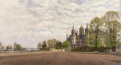 Blick Auf Schloss Schwerin