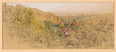 Blick Auf Sievering Gegen Die Stadt