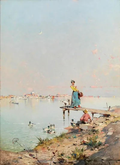 Blick Auf Venedig Am Ufer Der Lagune