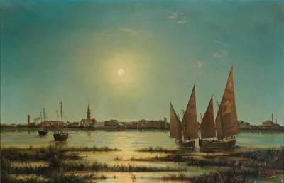 Blick Auf Venedig Im Mondlicht