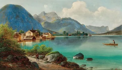 Blick Auf Weissenbach Am Attersee