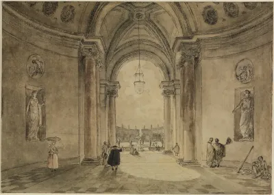 Blick Durch Das Atrium Des Casinos In Das Gartenparterre Der Villa Albani