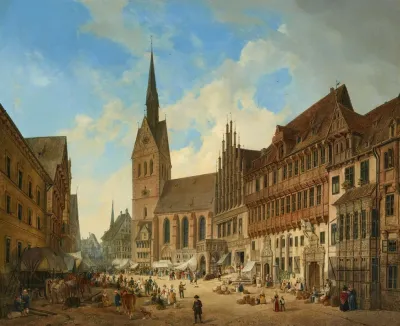 Blick Durch Die Kobelingerstrase Auf Die Marktkirche In Hannover