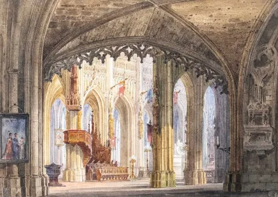 Blick In Das Langhaus Einer Gotischen Kathedrale