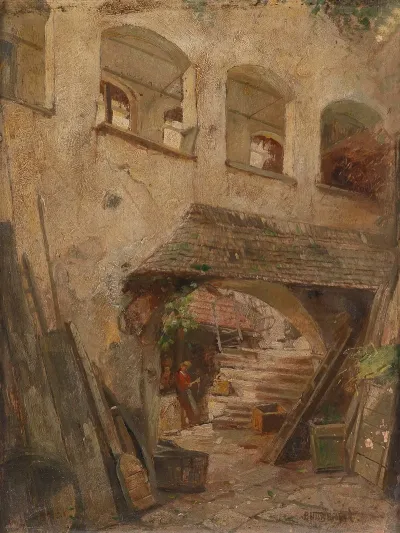 Blick In Einen Innenhof In Der Wachau