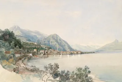 Blick Uber Den Comer See Auf Bellaggio