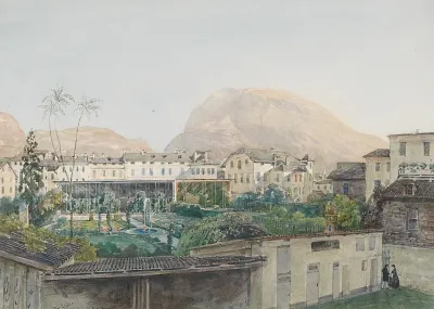 Blick Uber Einen Garten In Bozen