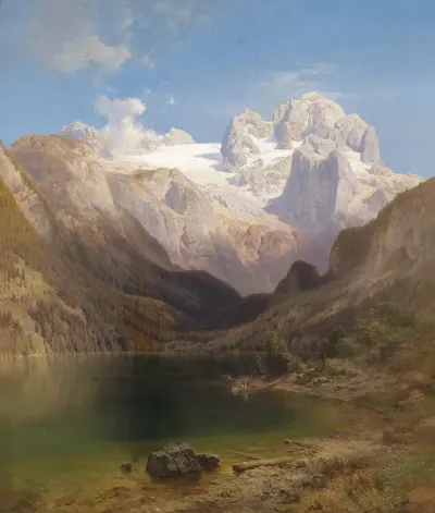 Blick Vom Gosausee Auf Den Dachstein