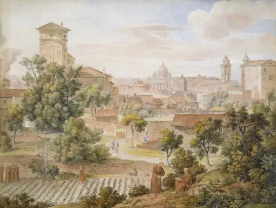 Blick Vom Kloster S Isidoro Auf St Peter In Rom