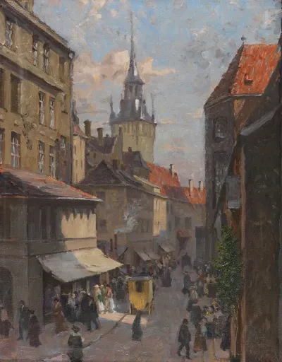 Blick Vom Petersbergl Auf Das Alte Rathaus In Munchen