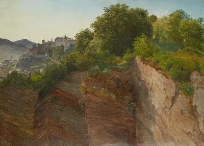 Blick Vom Salzburger Monchsberg Auf Die Festung Hohensalzburg