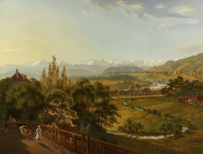 Blick Von Der Kleinen Schanze Gegen Die Alpen