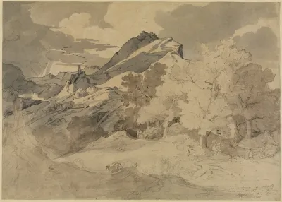 Blick Von Der Serpentara Auf Olevano Und Civitella