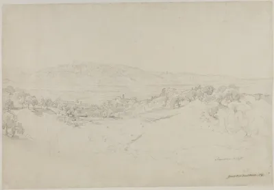 Blick Von Der Serpentara Auf Olevano Und Das Volskergebirge