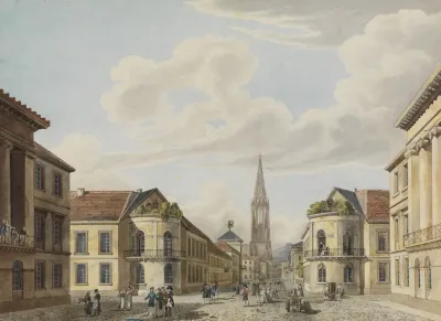 Blick Von Der Zahringer Vorstadt In Die Stadtmitte Von Freiburg
