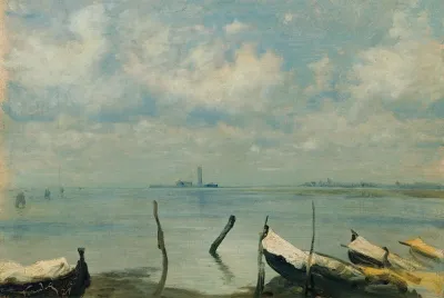 Blick Von Mestre Auf Venedig Lagunenlandschaft