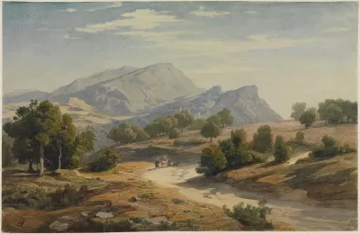 Blick Von Osten Auf Rocca Canterano Und Die Mamellen Im Hintergrund