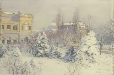 Blick Von Suden Auf Das Stadelsche Kunstinstitut Im Winter 2
