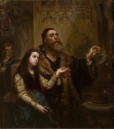 Blind Veit Stoss With His Granddaughter