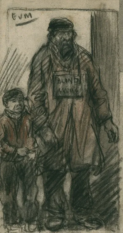 Blinde Man Met Jongetje